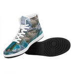 Rocky Mountain Print High Top Leather Sneakers