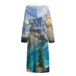 Rocky Mountain Print Hooded Bathrobe