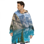 Rocky Mountain Print Hoodie Blanket