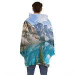 Rocky Mountain Print Hoodie Blanket