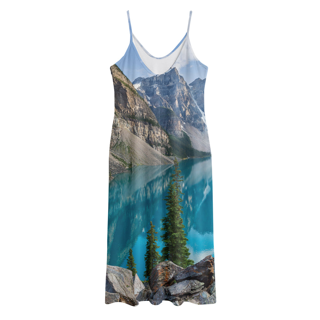 Rocky Mountain Print Jersey Midi Cami Dress