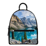 Rocky Mountain Print Leather Backpack