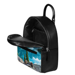 Rocky Mountain Print Leather Backpack