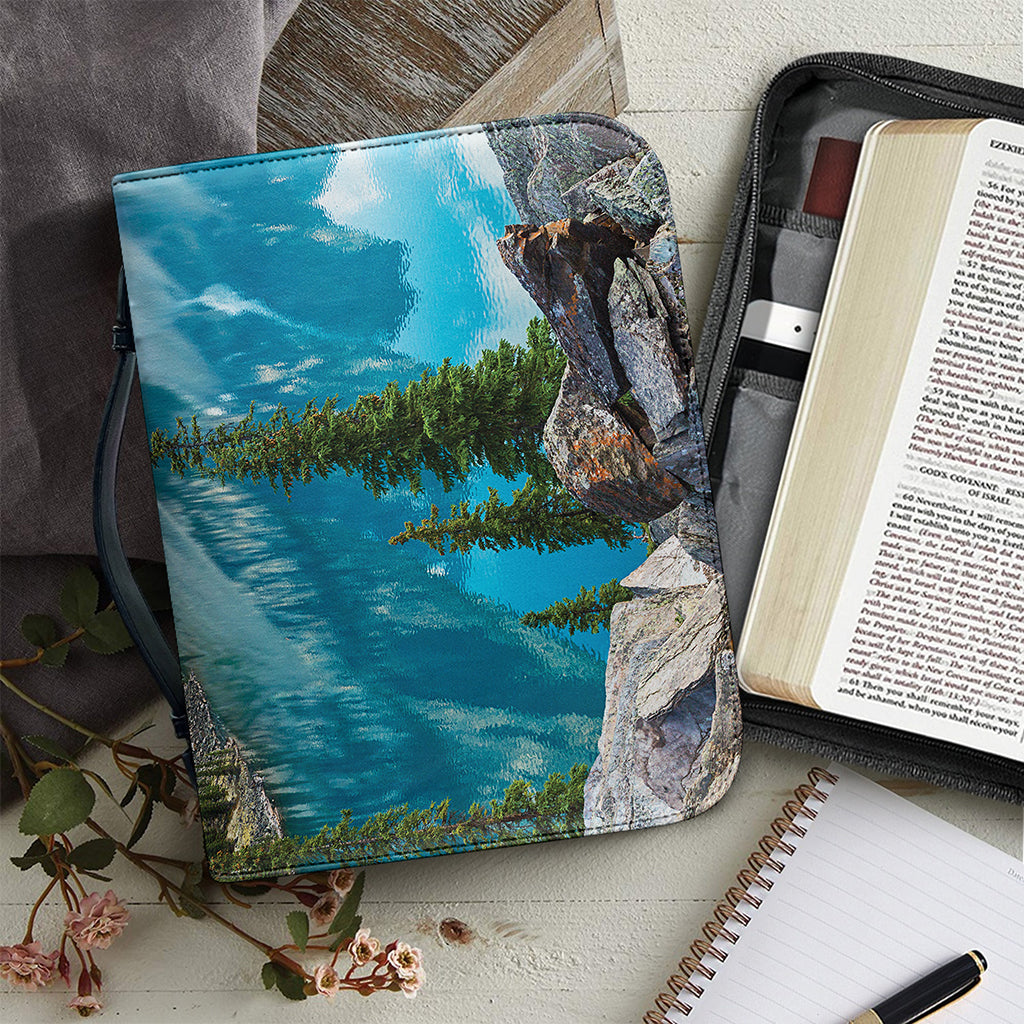 Rocky Mountain Print Leather Bible Cover