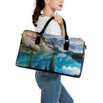 Rocky Mountain Print Leather Duffle Bag