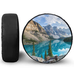 Rocky Mountain Print Leather Spare Tire Cover