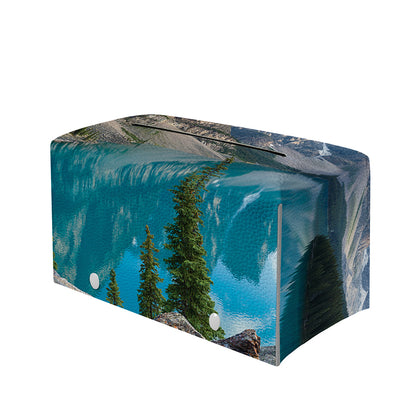 Rocky Mountain Print Leather Tissue Box Cover
