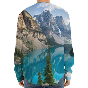 Rocky Mountain Print Long Sleeve Baseball Jersey