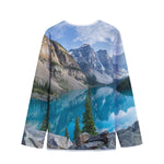 Rocky Mountain Print Long Sleeve Short Coat