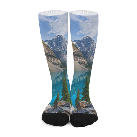 Rocky Mountain Print Long Socks