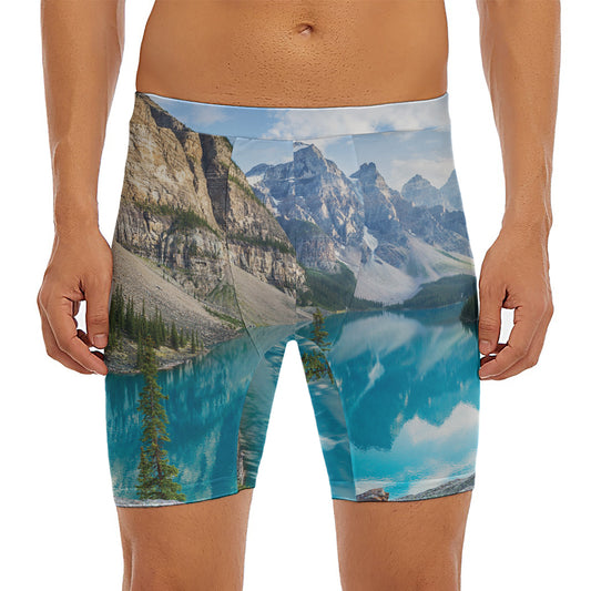 Rocky Mountain Print Men's Long Boxer Briefs