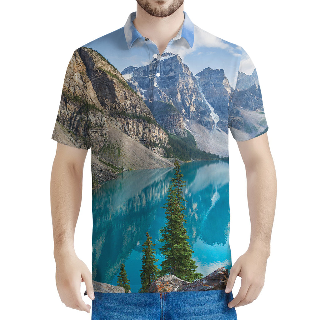 Rocky Mountain Print Men's Polo Shirt