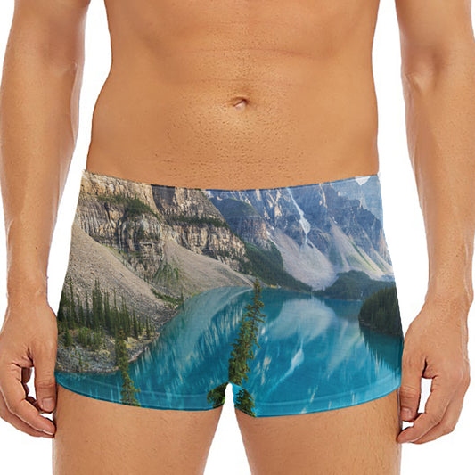 Rocky Mountain Print Men's Short Boxer Briefs