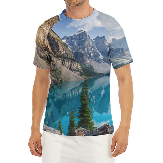 Rocky Mountain Print Men's Short Sleeve Rash Guard
