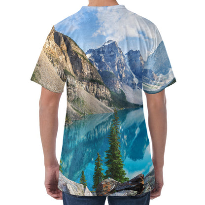 Rocky Mountain Print Men's Velvet T-Shirt