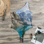 Rocky Mountain Print One Shoulder Bodysuit