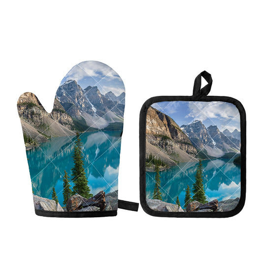 Rocky Mountain Print Oven Mitt And Pot Holder Set