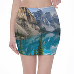 Rocky Mountain Print Pencil Mini Skirt