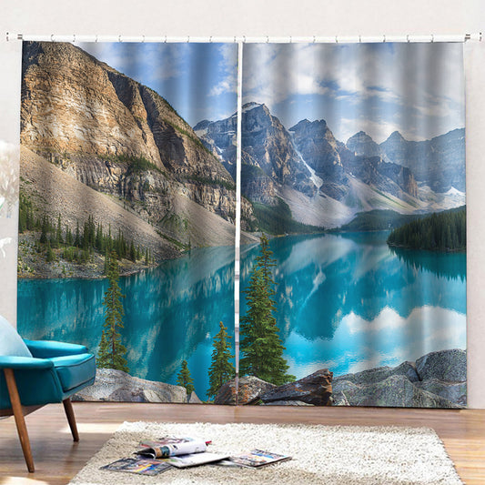 Rocky Mountain Print Pencil Pleat Curtains