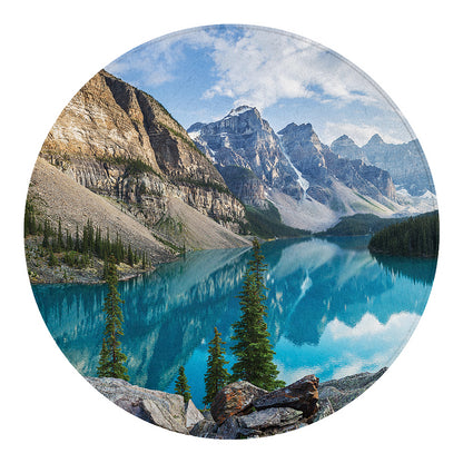 Rocky Mountain Print Round Blanket