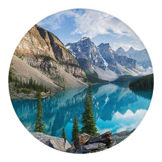 Rocky Mountain Print Round Blanket