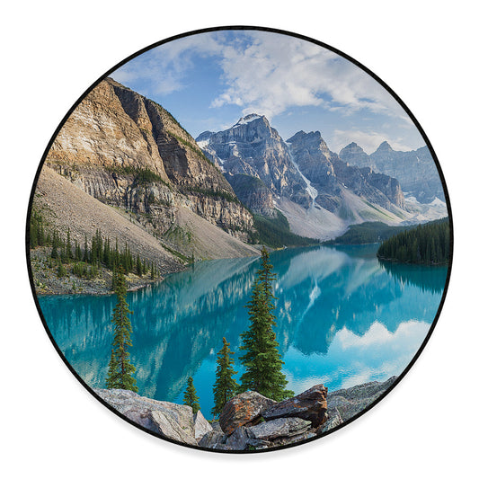 Rocky Mountain Print Round Floor Mat