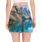 Rocky Mountain Print Side Slit Mini Skirt