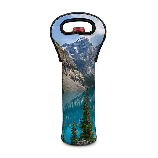 Rocky Mountain Print Single Neoprene Wine Tote