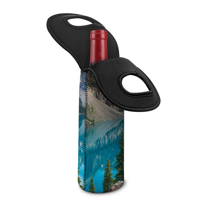 Rocky Mountain Print Single Neoprene Wine Tote