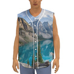 Rocky Mountain Print Sleeveless Baseball Jersey