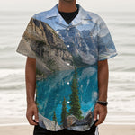 Rocky Mountain Print Textured Short Sleeve Shirt