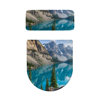 Rocky Mountain Print Toilet Lid And Tank Cover Set