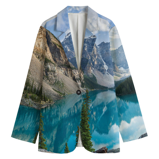 Rocky Mountain Print Women's Cotton Blazer