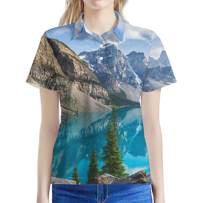 Rocky Mountain Print Women's Polo Shirt