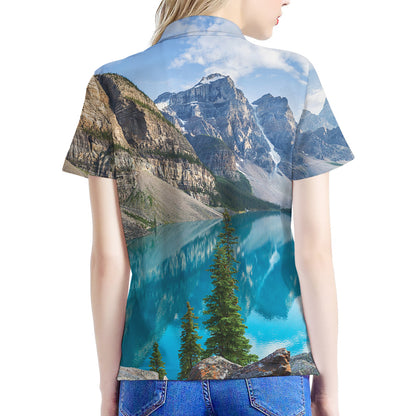 Rocky Mountain Print Women's Polo Shirt