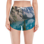 Rocky Mountain Print Women's Split Running Shorts
