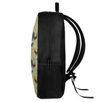 Rooster And Flower Pattern Print 17 Inch Backpack