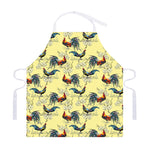 Rooster And Flower Pattern Print Adjustable Apron