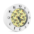 Rooster And Flower Pattern Print Alarm Clock