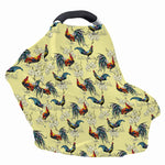 Rooster And Flower Pattern Print Baby Seat Cover