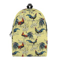 Rooster And Flower Pattern Print School Backpack