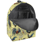 Rooster And Flower Pattern Print Backpack