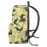 Rooster And Flower Pattern Print Backpack