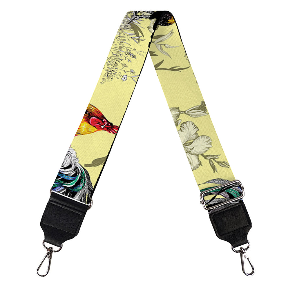 Rooster And Flower Pattern Print Bag Strap