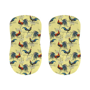 Rooster And Flower Pattern Print Bar Stool Covers