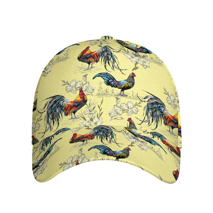 Rooster And Flower Pattern Print Baseball Cap