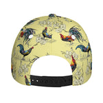 Rooster And Flower Pattern Print Baseball Cap