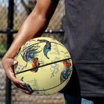 Rooster And Flower Pattern Print Basketball