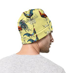 Rooster And Flower Pattern Print Beanie