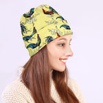 Rooster And Flower Pattern Print Beanie